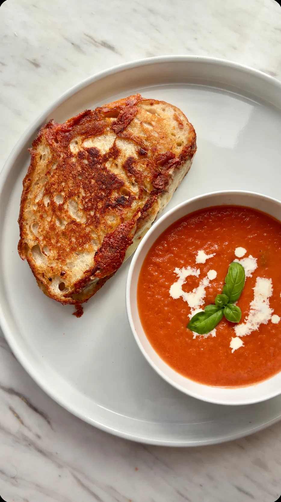 Triple cheese & tomato soup recipe by One Plate Girl