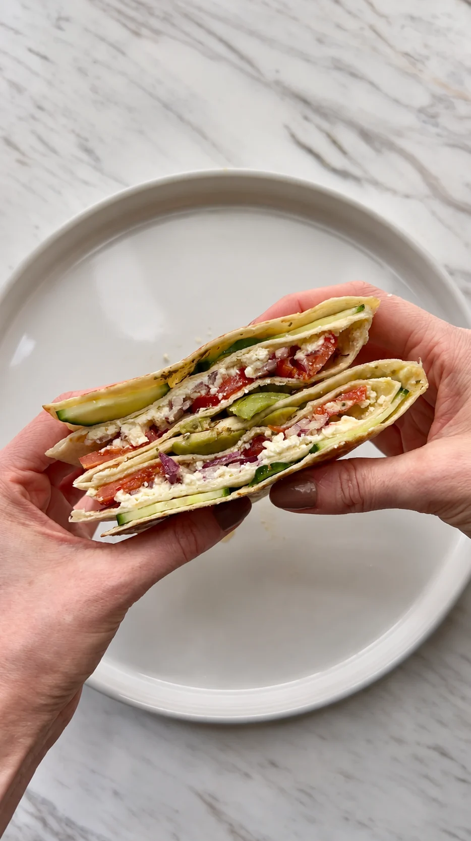 Greek salad wrap recipe by One Plate Girl